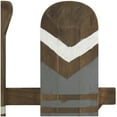 thumbnail image 5 of DecMode Light Gray Wood Arrow and Stripe Patterned Paddle Wall Decor with Arrow and Stripe Patterns, 5 of 14