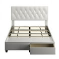 thumbnail image 4 of Sleep Sync Boyd Sleep Verona Upholstered Faux Leather Storage Platform Bed Frame White, 4 of 5