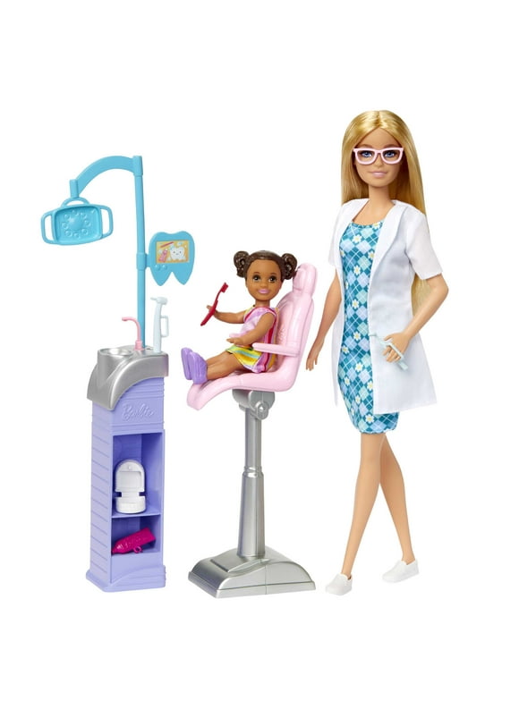 Barbie Careers Dentist Doll Playset with 2 Dolls, Dental Station, Exam Chair & Dental Tools