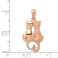 thumbnail image 3 of FB Jewels 14k Rose Gold Polished and Textured Sitting Cats Pendant, 3 of 3