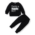 Newborn Baby Boy Clothes Infant Baby Boy Outfits Long Sleeve Letter Print Tops Pants Set Baby