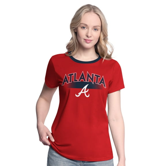 Women's-G-III 4Her by Carl Banks  Red Atlanta Braves Pitch T-Shirt
