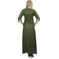 thumbnail image 4 of Bimba Women's Designer Floral Embroidered Rayon Green Maxi Dress With Pockets-18, 4 of 4