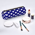thumbnail image 2 of Easygdp Navy And White Polka Dot para Estuche de Lápices Cilíndrico de Cuero con Cremallera, Organizador de Lápices de Cuero para Escuela, Oficina y Viajes, 2 of 6