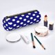 thumbnail image 2 of Disketp Navy And White Polka Dot Estuche Organizador de Lápices de Cuero, Estuche de Oficina con Cremallera para Bolígrafo y Lápiz, 2 of 6