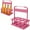 Pink, variant on Reusable Drink Carrier with Handle for Doordash, Grubhub,6 Cup, Foldable Drinks Caddy with Tray, Portable Cup/Coffee Holder Accessories for Delivery, Leakproof Food Delivery Accessories Green