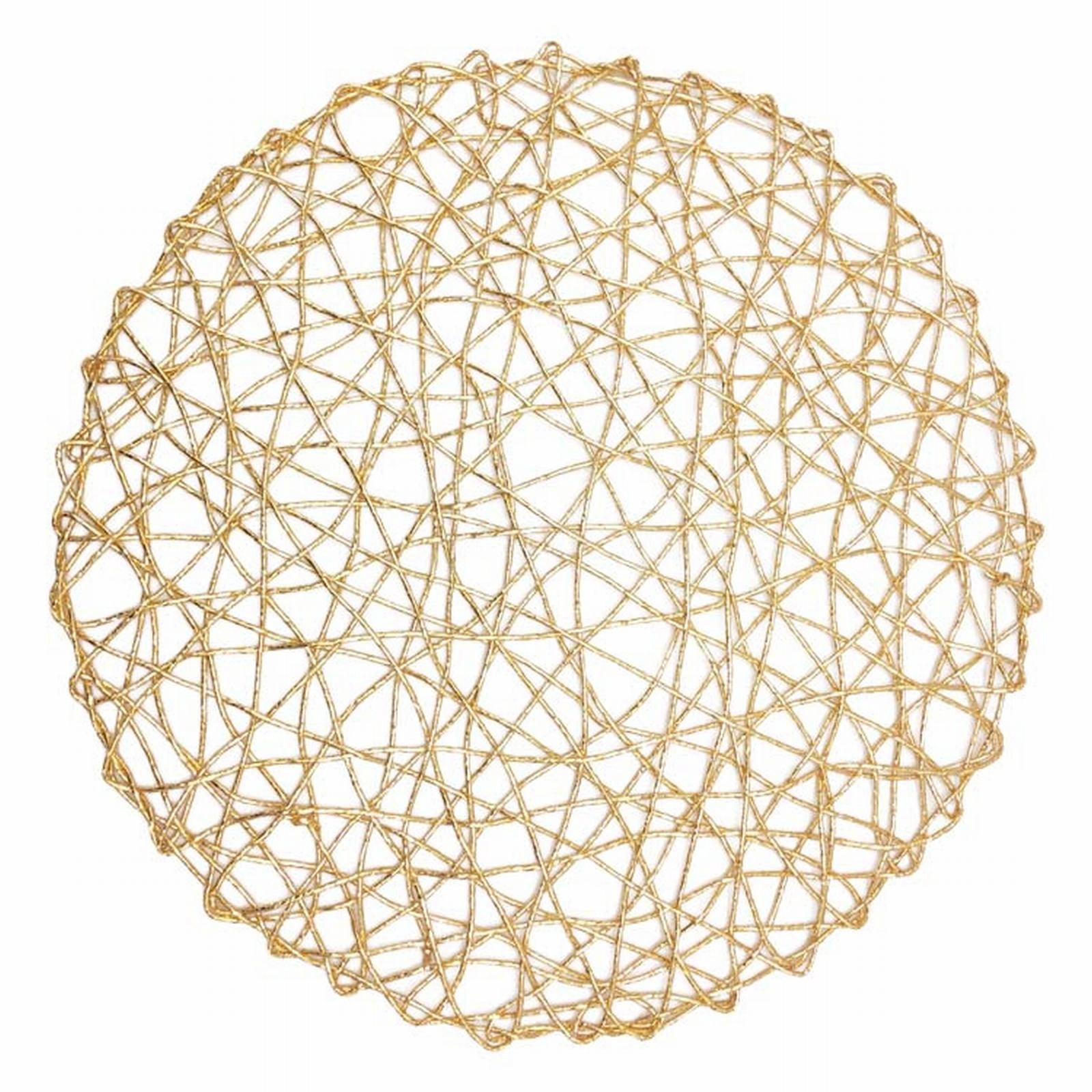 12-Pack Boho Woven Placemats - 15" Recyclable Paper Round Place Mats for Dining Table, Heat-Resistant Holiday Decor for Christmas & Thanksgiving Handwoven Natural Fiber Placemats