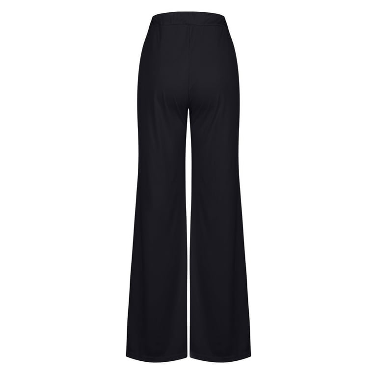 high waisted black flared dress pants RYRJJ Womens Flare Yoga Dress Pants High Waist Stretch Business Work Pants Bootcut Leg Slacks Pull on Casual Bell Bottom Trousers(Black,M)