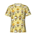 thumbnail image 4 of Vsdgher Garden Honeybee Gnomes Print Men's Dry Fit Mesh Athletic Shirts Moisture Wicking Tennis T-Shirt Tops, 4 of 9