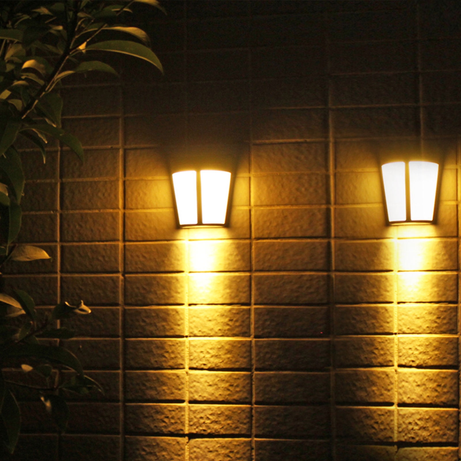 2Pcs LED Wall Light Solar Power Lamp Outdoor Garden Path Lawn Landscape Security