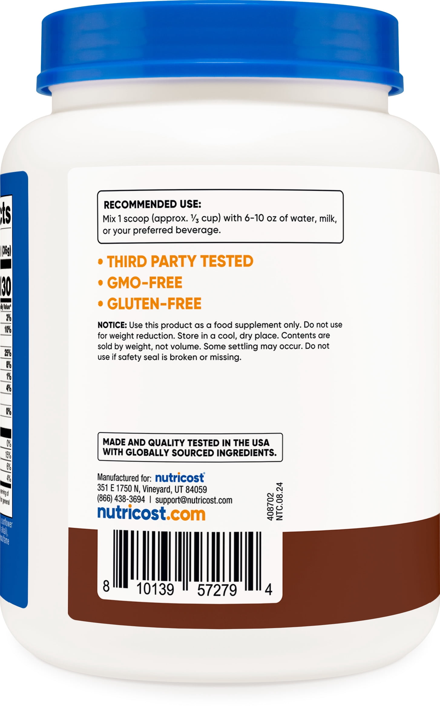 Nutricost Whey Protein Concentrate (1.5 Pounds, Chocolate) - 25 Grams of Protein Per Serving