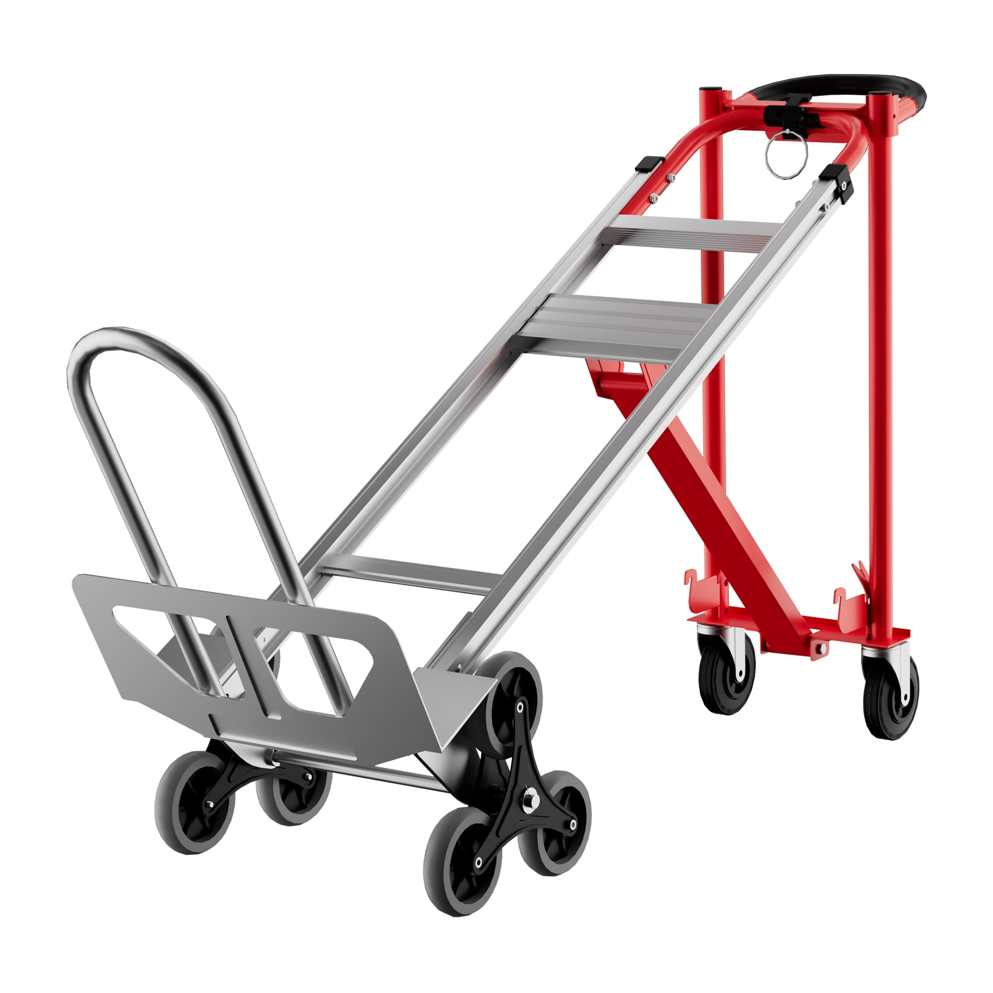 Accreate Aluminum Foldable Hand Truck With Wheels, 3 In 1 Convertible Heavy Duty Dolly Cart, Includes Elastic Straps, 800 Lbs Capacity, Ideal For Moving In Warehouse, Home, Or Supermarket