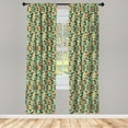 thumbnail image 3 of Ambesonne Geometric Curtains, Colorful Half Circles, Pair of 28"x95", Multicolor, 3 of 5