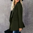 thumbnail image 4 of Fulijie Solid Color Long Sleeve Lapel Cover-Up Plus Coat for Women, Size S-3XL, Big&Tall Green, Women's Casual Light Weight Thin Jacket Slim Coat Long Sleeve Office Business Coats Jacket, 4 of 7