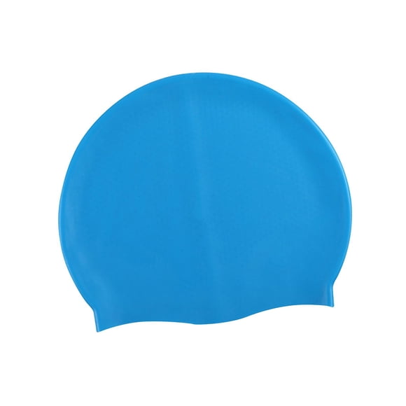 Gorro de natación de silicona Gorro de natación Gorro de natación Resistente al agua Gorro para el cabello Protección para los oídos Azul