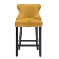 thumbnail image 6 of Tcbosik Counter Height Bar Stools Set of 2, Velvet Upholstered Barstools with Wood Legs and Button Tufted Design, Bar Chair for Kitchen Island, Dining Room, Home Pub, Gold, 6 of 11
