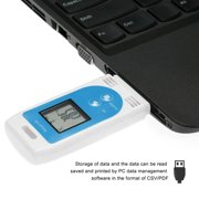 M Buder LCD USB Temperature and Humidity Data Logger, Reusable Record up to 32,000 Points, High Accuracy Sensor, Generates PDF and CSV Reports Automatically, 3.5 inches / 8.9 cm, White/Blue