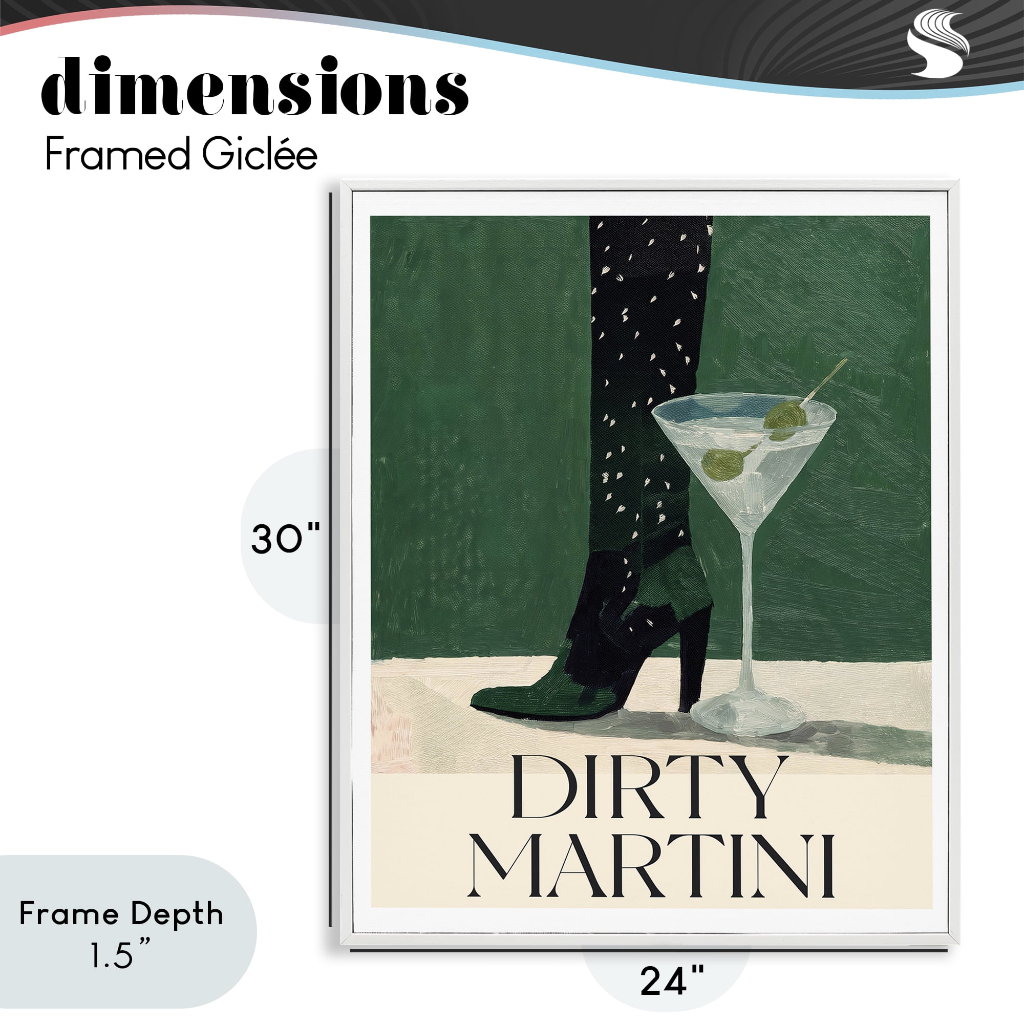 Stupell Industries Dirty Martini Stylish Heel White Framed Giclee Art, design by Lettered and Lined