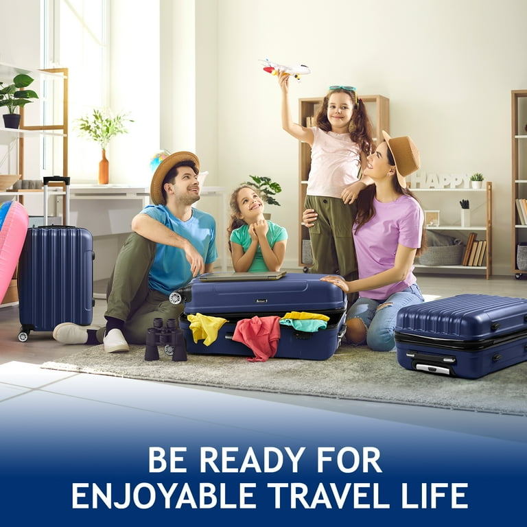 Zimtown 3 Piece Nested Spinner Suitcase Luggage Set With TSA Lock