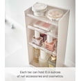 thumbnail image 5 of Yamazaki Home Makeup Organizer - Two Styles, White, ABS Plastic, Flat, Supports 1.98 pounds, Adjustable Tiers, No Assembly, 5 of 7