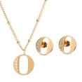 thumbnail image 1 of Juego Joyería Mujer, Collar Aretes Inicial Letras LuckyLy, Acero Inoxidable Baño de Oro 18k dorado UNITALLA, 1 of 6