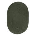 thumbnail image 1 of Green Wool Rug Solid Braided Textured 10 Feet by 13 Feet Oval Thick Casual Carpet, 1 of 2