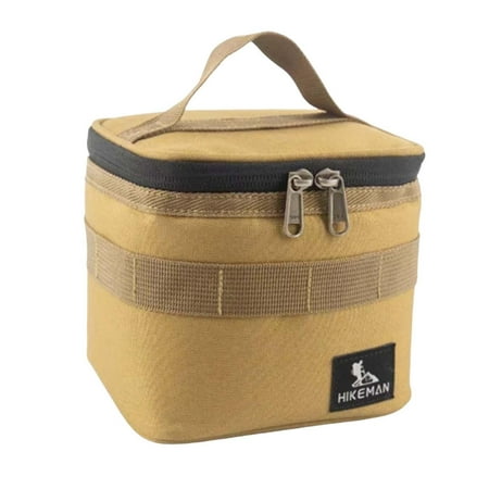 

Condiments Box Bottle Organizer Container Case Sauce Picnic Totes Carry Bag Handbag Seasoning Camping Spice Jars Storage Bag for Kitchen BBQ Khaki