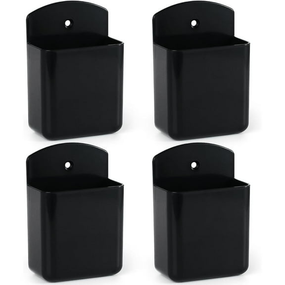 4pcs Remote Control Holde Wall Mount, TV Controller Holder, Self Adhesive Remote Holder, Wall Pen Holder Storage Accessories for Home Office School (Black)