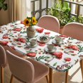 thumbnail image 3 of Red Mushrooms Table Cloths for 3 Foot Rectangle Tables, Maple Leaves Plants Country Botanical Patio Waterproof Elastic Fitted Tablecloths, Washable Rectangular Table Cover for Camping, 3 of 8