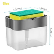 Dish Soap Dispenser for Kitchen, EEEkit Soap Pump Dispenser and Sponge Holder, 2 in 1 Soap Pump Dispenser with 1 Sponge, Countertop Dish Soap Dispenser Caddy