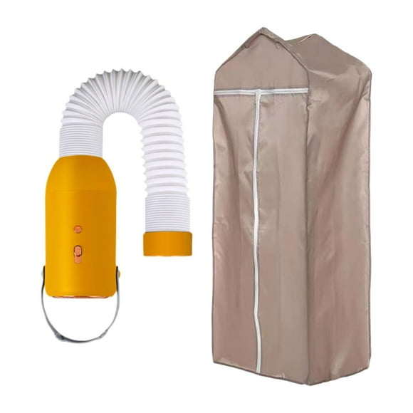Mini secadora, calentador en invierno, eliminador de olores domésticos, ventilador calentador de aire, secadora de ropa portátil para furgoneta Funda de abrigo amarilla