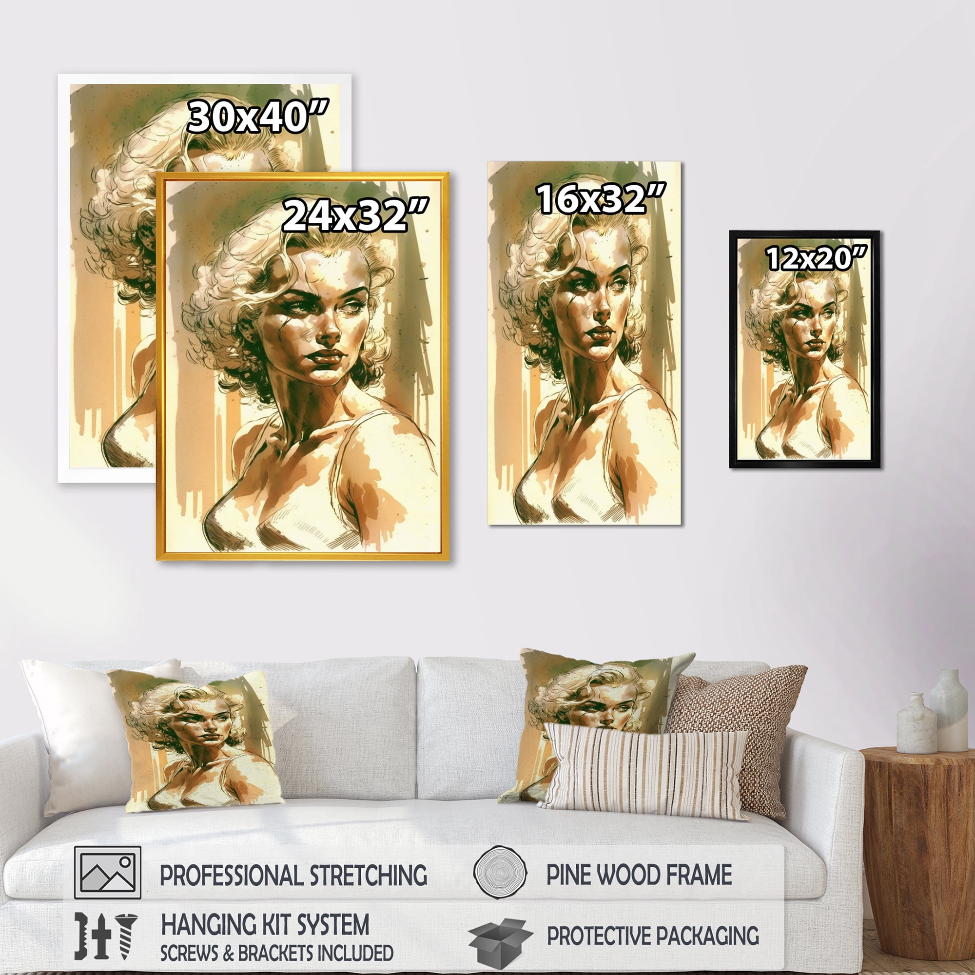Designart Hollywood Bombsell I Canvas Wall Art
