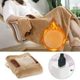 thumbnail image 2 of Monebena Electric Blanket, USB Flannel Heated Throw Blanket with Hand Pocket Warm Shawl Wrap Plush Knee Warmer Lunch Breack Electric Heated Blanket for Office Car Home Use, 23x31 Inch, 2 of 7