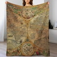 thumbnail image 4 of Antique World Map Blanket for Bed Throw Blanket for Women, Men And Kids Super Soft Plush Blanket Throw, Print Blanket, Blanket for Kids, 4 of 7
