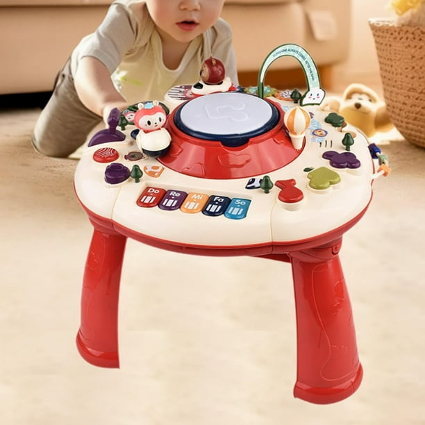 Mesa de actividades para bebe mesa de actividades centro de juguete con luz juguete educativo portatil juguete para bebe para ninos de 1 2 3 y 4 rojo Walmart en linea