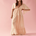 thumbnail image 2 of Robe de Grossesse en Jacquard à Col en V et Manches Cape pour Futures Mamans, 2 of 6