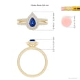 thumbnail image 4 of ANGARA Natural Split Shank Pear Sapphire and Diamond Double Halo Ring in 14K Yellow Gold for Women (Size-6x4mm) | September Birthstone, Anniversary, Jewelry Gift for Women | Natural Sapphire Ring, 4 of 9