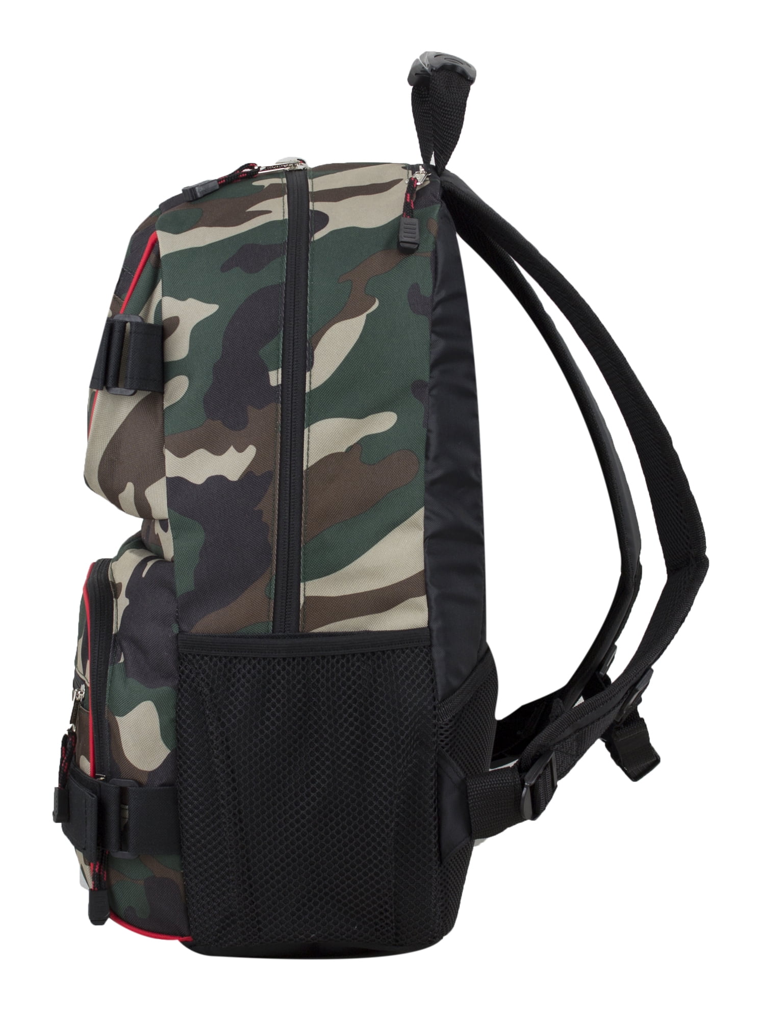 Eastsport Double Strap Skater Backpack, Army Camo with Red