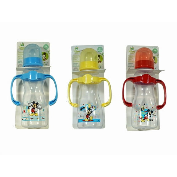 Set of 3 - Mickey Mouse Disney Baby Feeding Bottle with Handles