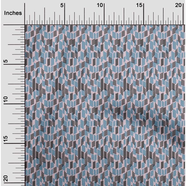 oneOone Cotton Poplin Fabric Parallelogram Geometric Print Fabric By The Yard 56 Inch Wide