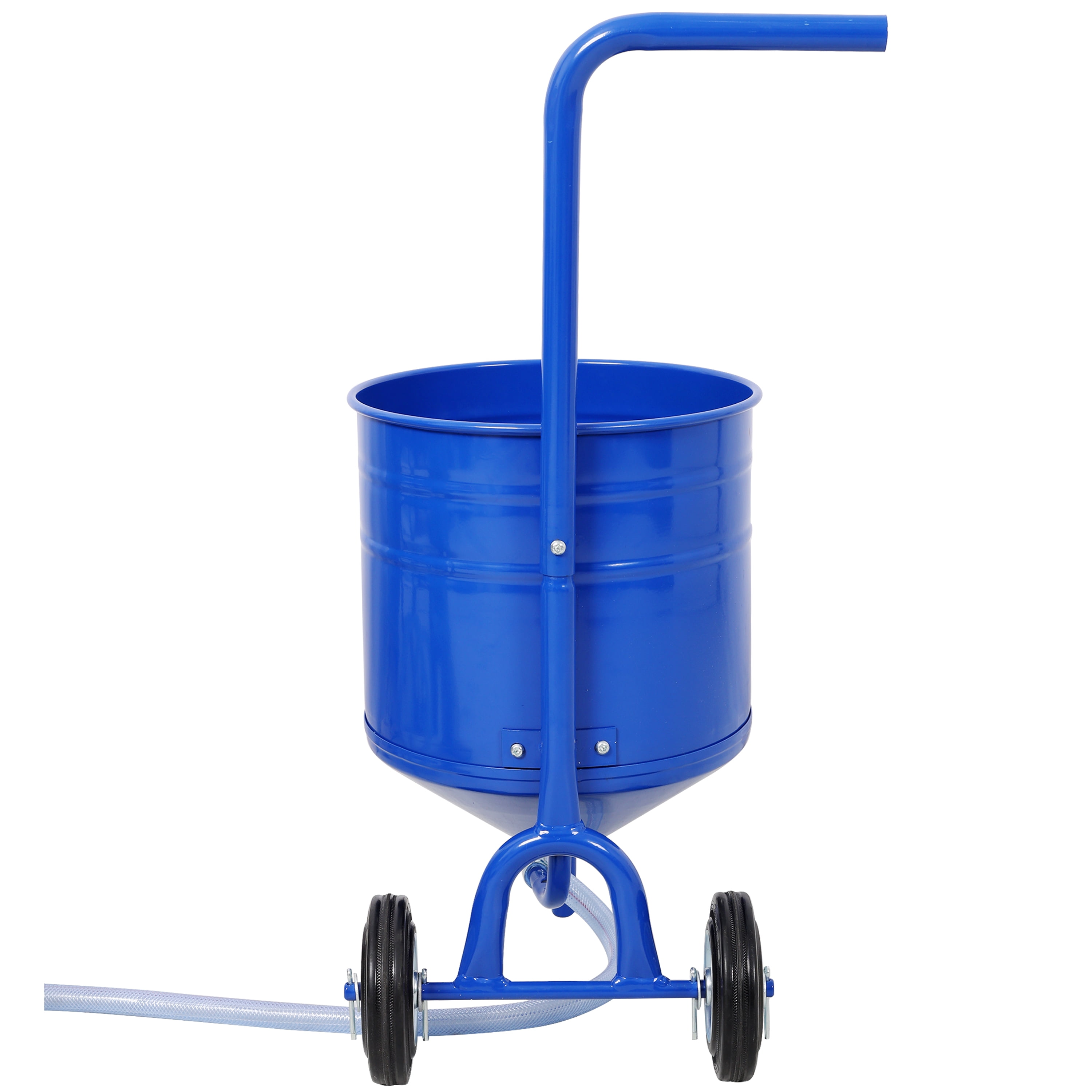 Siphon Feed Sandblaster Set, 9.8FT Hose, 4 Interchangeable Nozzles, Rolling Casters, Blue Powder Coated