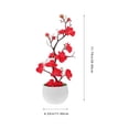 thumbnail image 2 of IFANLANDOR Planta Artificial De Ciruelo En Maceta Roja Con Hojas Y Realistas Para, 2 of 7