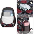 thumbnail image 4 of Pioneer Flower Floral Print Pattern 17" School Backpacks for Teens,Waterproof Oxford Fabric,S-Shape Padded Straps for School,Travel,Hiking,Camping, 4 of 5
