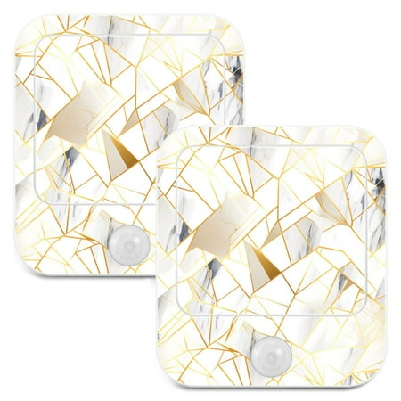 

Geometry Marble LED Motion Sensor Night Light Plug into Wall 2 Pack Auto Dusk to Dawn Adjustable