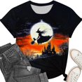 thumbnail image 4 of Qzwdhjm Plus Size Halloween Shirts for Women Short Sleeve Spooky Season Tshirts Crewneck Plus Size Witch Graphic Tees for Fall Party, 4 of 6