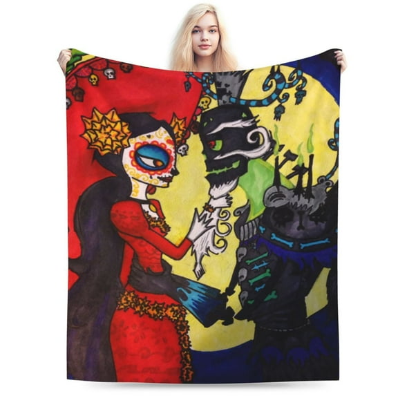 The Book Of Life Cartoon Fleece Blanket for Boys Girls Kids, Ultra Soft Cozy Warm Flannel Throw Blankets, Plush Blanket Gifts for Bed Sofa Living Room Couch Home Decor 40"X30"