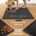 thumbnail image 3 of AVERYDAY 32x24" Silicone Dog Water Bowl Mat Fits Multi Cat Feeding Stations, 0.63" High Edge XL Waterproof Rubber Pet Dog Cat Food Bowl Mat/Tray for Floor & Dog Bowls to Protect Wooden Floor, 3 of 7