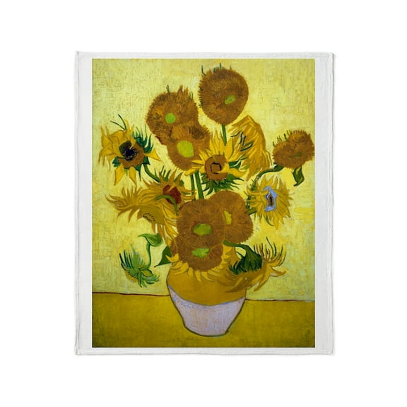 CafePress - Van Gogh 15 Sunflowers Throw Blanket - Soft Fleece Throw Blanket, 50"x60" for All Ages