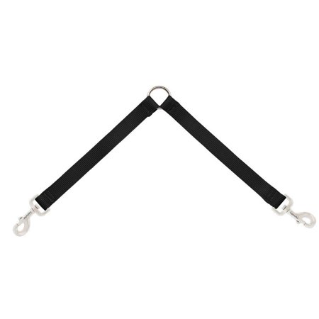Coupler for Walking Two Medium or Larger Dogs Together, 1" Wide Black by Lupine, 24" Long