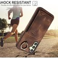 thumbnail image 6 of Phone Case for Samsung Galaxy A24 4G/5G Wallet Cover with Tempered Glass Screen Protector and Ring Stand Credit Card Holder Slot Leather Cell A 24 24A LTE Women Girls Brown, 6 of 14